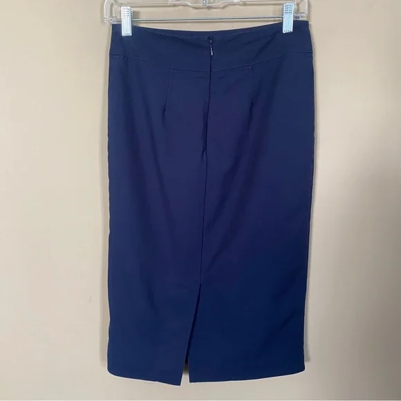 New York & Co Dark Blue Button Skirt Suit - Picture 12 of 15